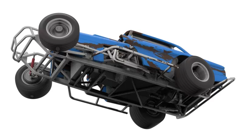 Vintage Dirt Modified stock car V10 while turning Scale 1:25 - Model preview 3