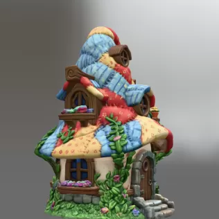Patchwork Wizard Cottage STL File 3D Print - Model thumbnail 6