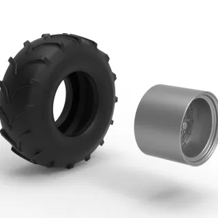 Front wheel from Mud dragster Version 4 Scale 1:25 - Model thumbnail 10