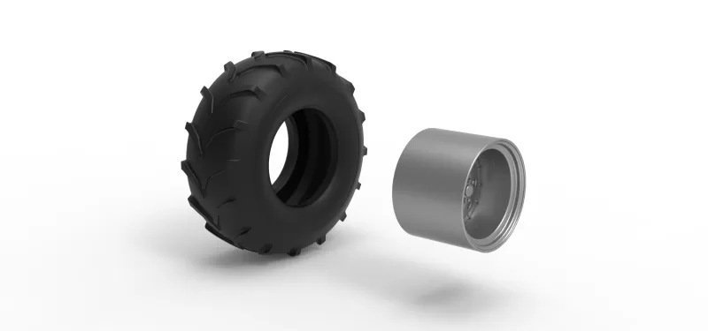 Front wheel from Mud dragster Version 4 Scale 1:25 - Model preview 10