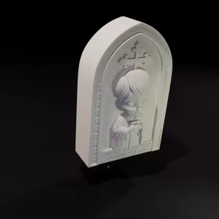 Chibi Saint John the Evangelist Gothic Arch Relief - Model thumbnail 3