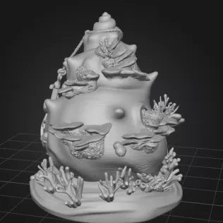 Seashell House STL File – Fantasy Ocean Shell House - Model thumbnail 9