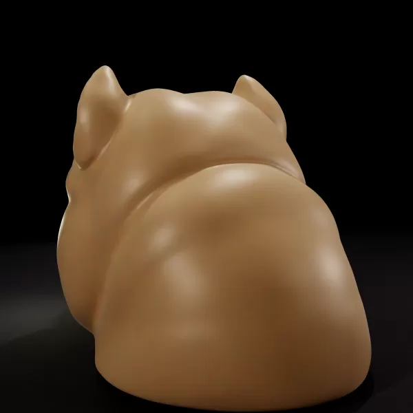 Bully Dog Head Stylized - 3D Printable Model - Model preview 4