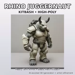 Cinematic Creature + Mech Kitbash Pack (High-Poly 3D Models) - Model thumbnail 20