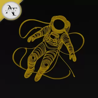 Astronaut - Line Art - 2D Wall Art Decor