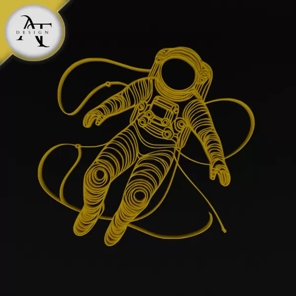 Astronaut - Line Art - 2D Wall Art Decor - Model preview 1