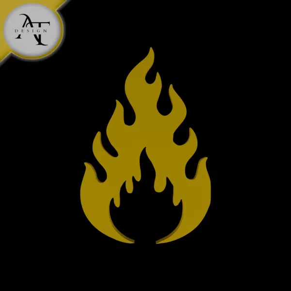 Simple Flame Symbol - 2D Art - Model preview 1