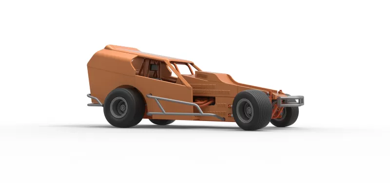 Vintage Dirt Modified stock car Version 3 while turning 1:25 - Model preview 25