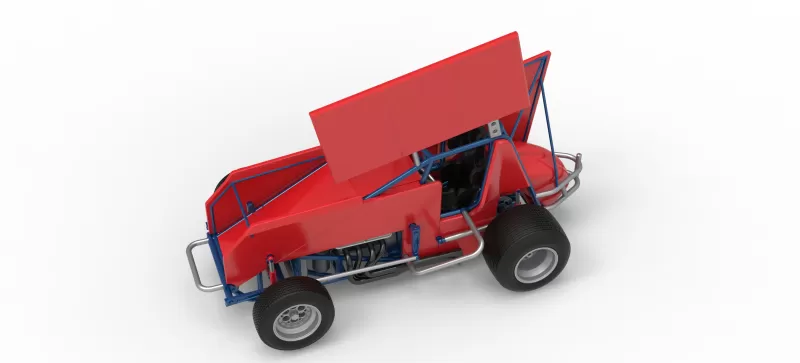 Winged Sprint car Version 2 Scale 1:25 - Model preview 4
