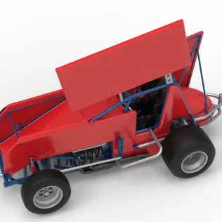 Winged Sprint car Version 2 Scale 1:25 - Model thumbnail 4