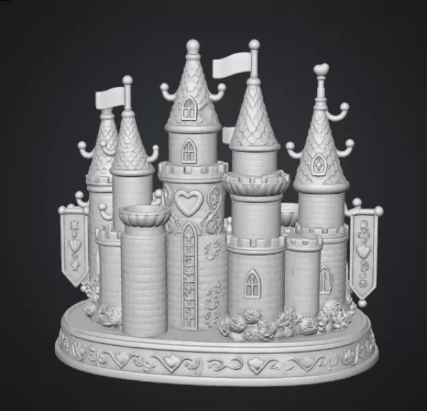 Princess Castle Organizer STL File for 3D Print - Model preview 16
