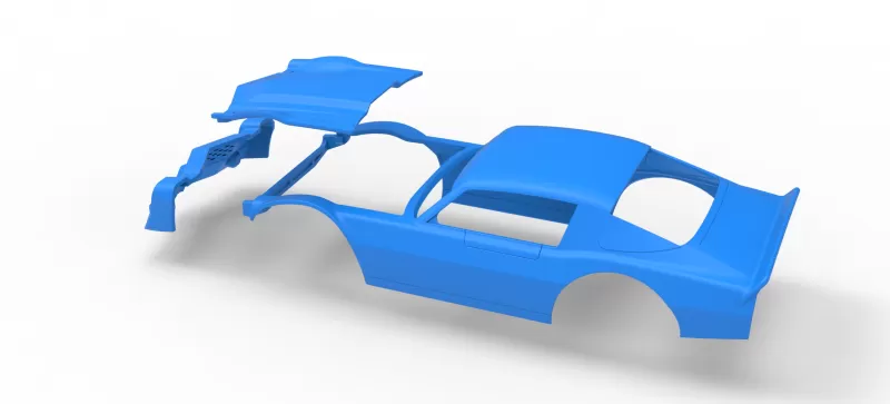 Shell of Vintage Dirt late model Race car Scale 1:25 - Model preview 18