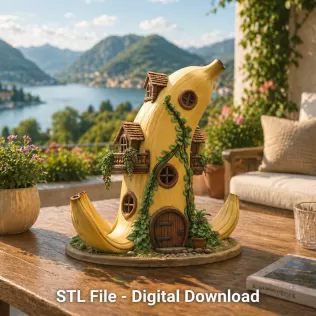 Banana Fantasy House STL File for 3D Printing - Model thumbnail 2