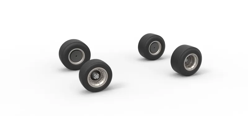Wheel set of Vintage Asphalt Supermodified V2 Scale 1:25 - Model preview 1