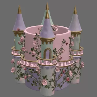 Rose Princess Castle Planter STL File for 3D Print - Model thumbnail 10