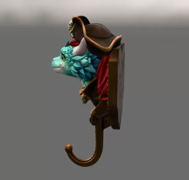 Pirate Dragon Key Holder STL File for 3D Print - Model preview 5