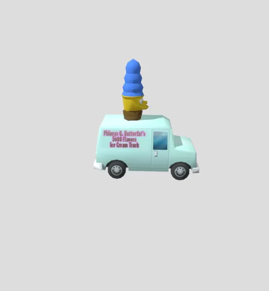 simpson ice cream truck - Model preview 2
