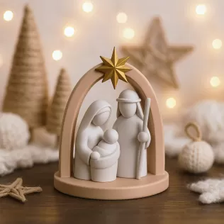 Modern Nativity Scene | Holy Family Christmas Decor | Minimal - Model thumbnail 7