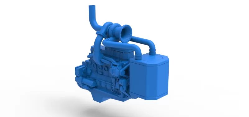 Engine of Pro Stock Pulling Tractor Scale 1:25 - Model preview 15
