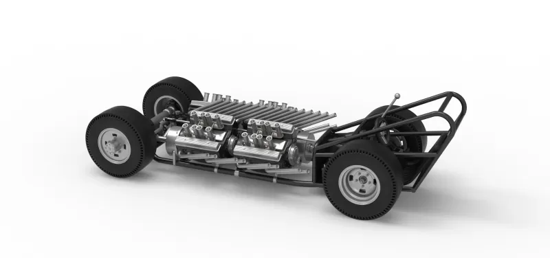 Vintage AWD Dragster Base Version 2 Scale 1:25 - Model preview 12