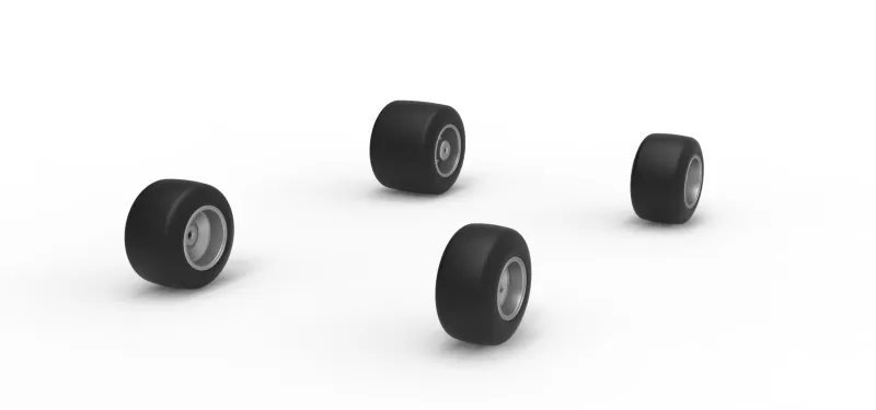 Wheel Set of Quarter Midget Scale 1:16 - Model preview 2
