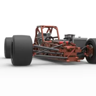 Supermodified front engine race car Base Version 3 Scale 1:25 - Model thumbnail 27