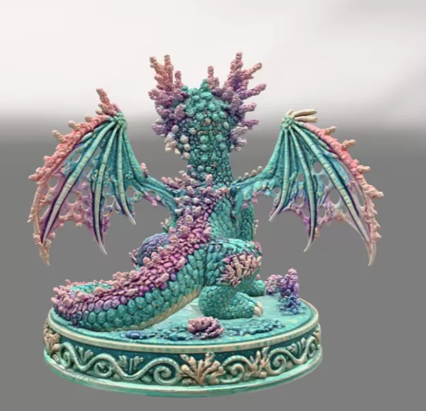 Coral Reef Baby Dragon STL for 3D Print - Model preview 5