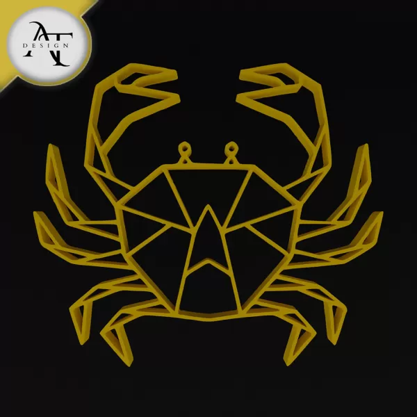 Crab - Geometric - 2D Wall Art Decor - Model preview 1