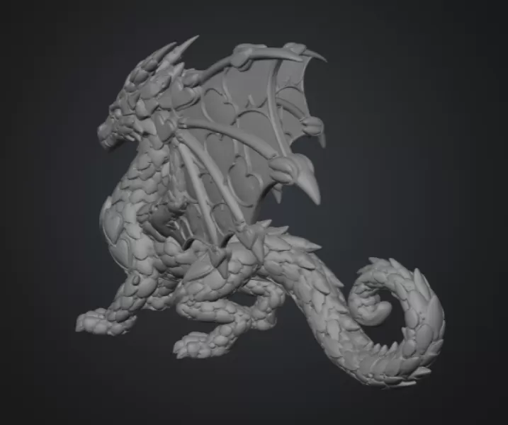 Heartwing Dragon STL File for 3D Print - Model preview 11