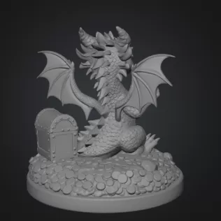Treasure Guardian Dragon STL File 3D Print - Model thumbnail 7