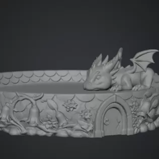 Sleeping Baby Dragon Tray STL File for 3D Print - Model thumbnail 14
