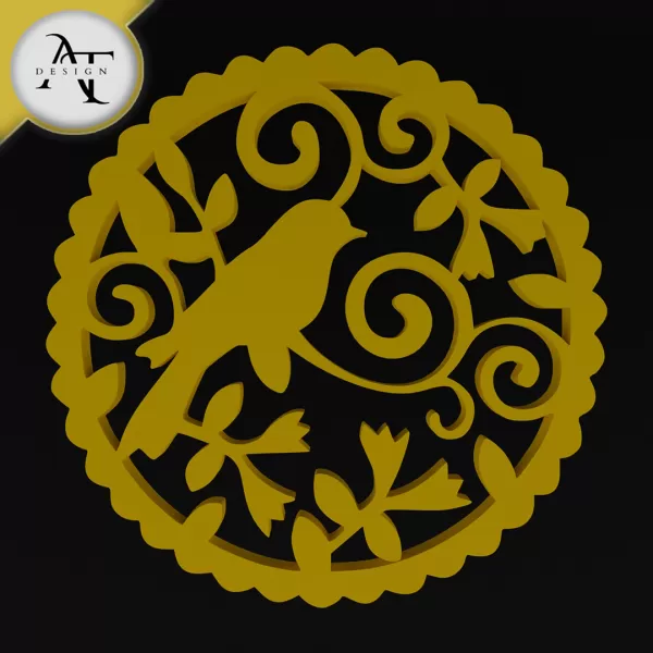 Bird - Silhouette - 2D Wall Art Decor - Model preview 1