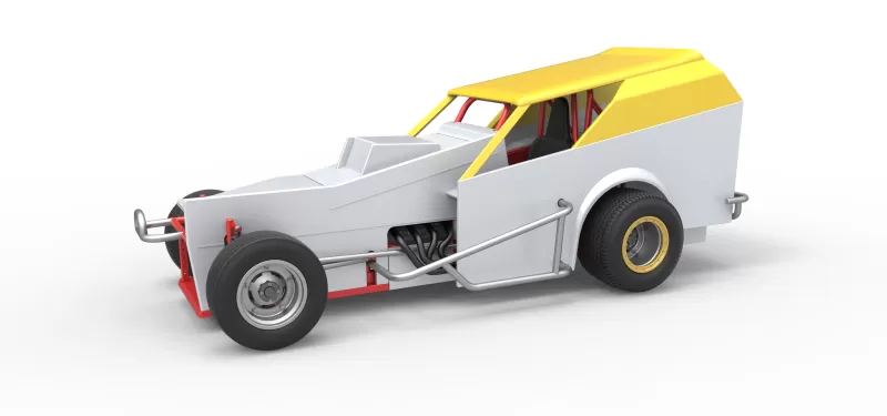 Vintage Dirt Modified stock car Version 7 Scale 1:25 - Model preview 1