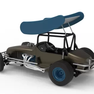 Vintage Winged Supermodified for Dirt while turning V2 1:25 - Model thumbnail 12
