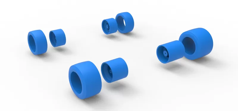 Wheel Set of Pavement Silver Crown Car Scale 1:25 - Model preview 11