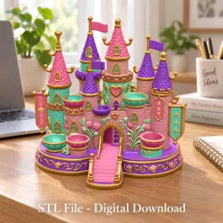 Princess Castle Organizer STL File for 3D Print - Model thumbnail 5