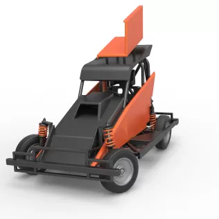 New Zealand Ministock car while turning Version 2 Scale 1 to 25 - Model thumbnail 5