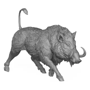 Wild Boar 3D Print Model - Model thumbnail 5