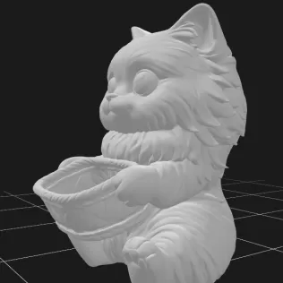 Persian Cat Holding a Gift Basket - Model thumbnail 3