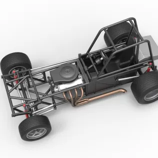 Vintage Dirt Modified stock car Base Version 4 Scale 1:25 - Model thumbnail 4