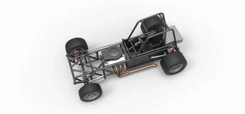 Vintage Dirt Modified stock car Base Version 4 Scale 1:25 - Model preview 4