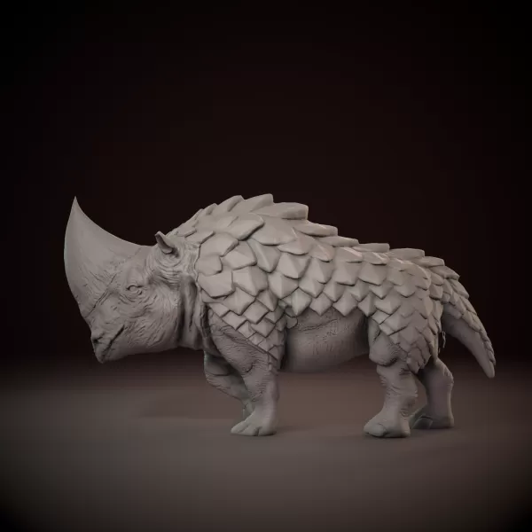 Pangoceros Rhino Creature 3D print model 3D print model - Model preview 5