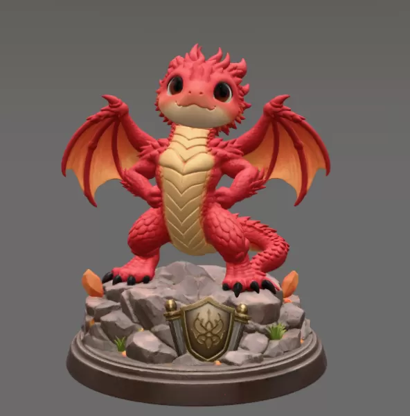 Brave Guardian Dragon STL File for 3D Printing - Model preview 4