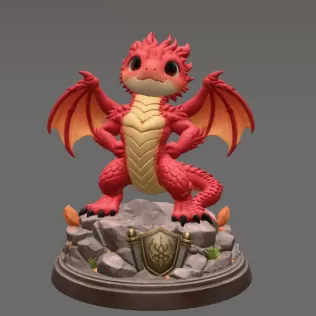 Brave Guardian Dragon STL File for 3D Printing - Model thumbnail 4
