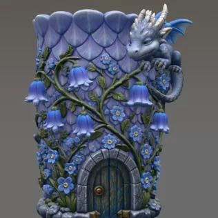 Enchanted Dragon Flower Tower Vase - Model thumbnail 11