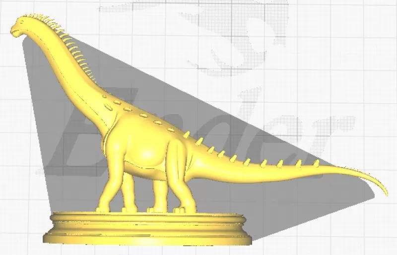 Alamosaurus con Base – Titán Herbívoro del Cretácico Tardío - Model preview 1