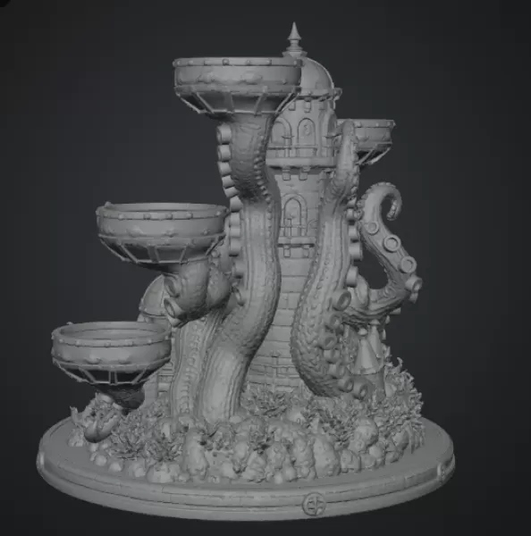 Kraken Citadel Organizer STL File for 3D Print - Model preview 14