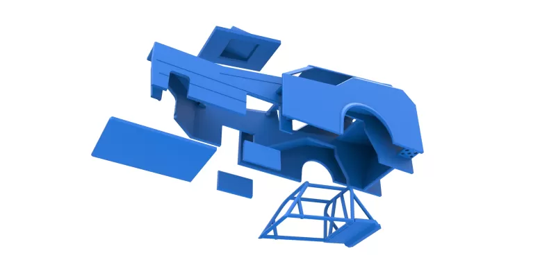 Shell of Vintage Dirt Modified stock car Version 7 Scale 1:25 - Model preview 20