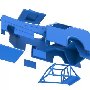 Shell of Vintage Dirt Modified stock car Version 7 Scale 1:25 - Model thumbnail 20