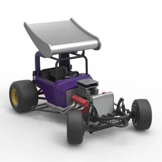 Vintage Winged Supermodified for Dirt while turning Scale 1:25 - Model thumbnail 26